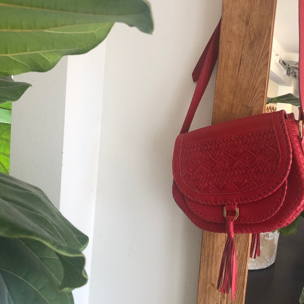Cleobella Goldie Crossbody Red Leather